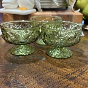 Vintage Hazel Atlas Lido Milano Avocado Dessert Bowl set of 3